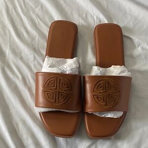 Elegant Tan Slide Sandals